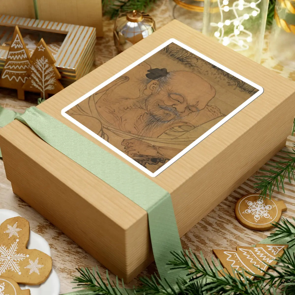 Du Jin - The Scholar Fu Sheng Transmitting the Book of Documents - 15th–mid-16th century v2 - STICKER Vinyl Kiss-Cut Decal