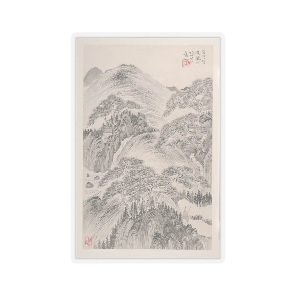 Du Xiang - Landscapes after old masters - 19th century v6 - STICKER Vinyl Kiss-Cut Decal