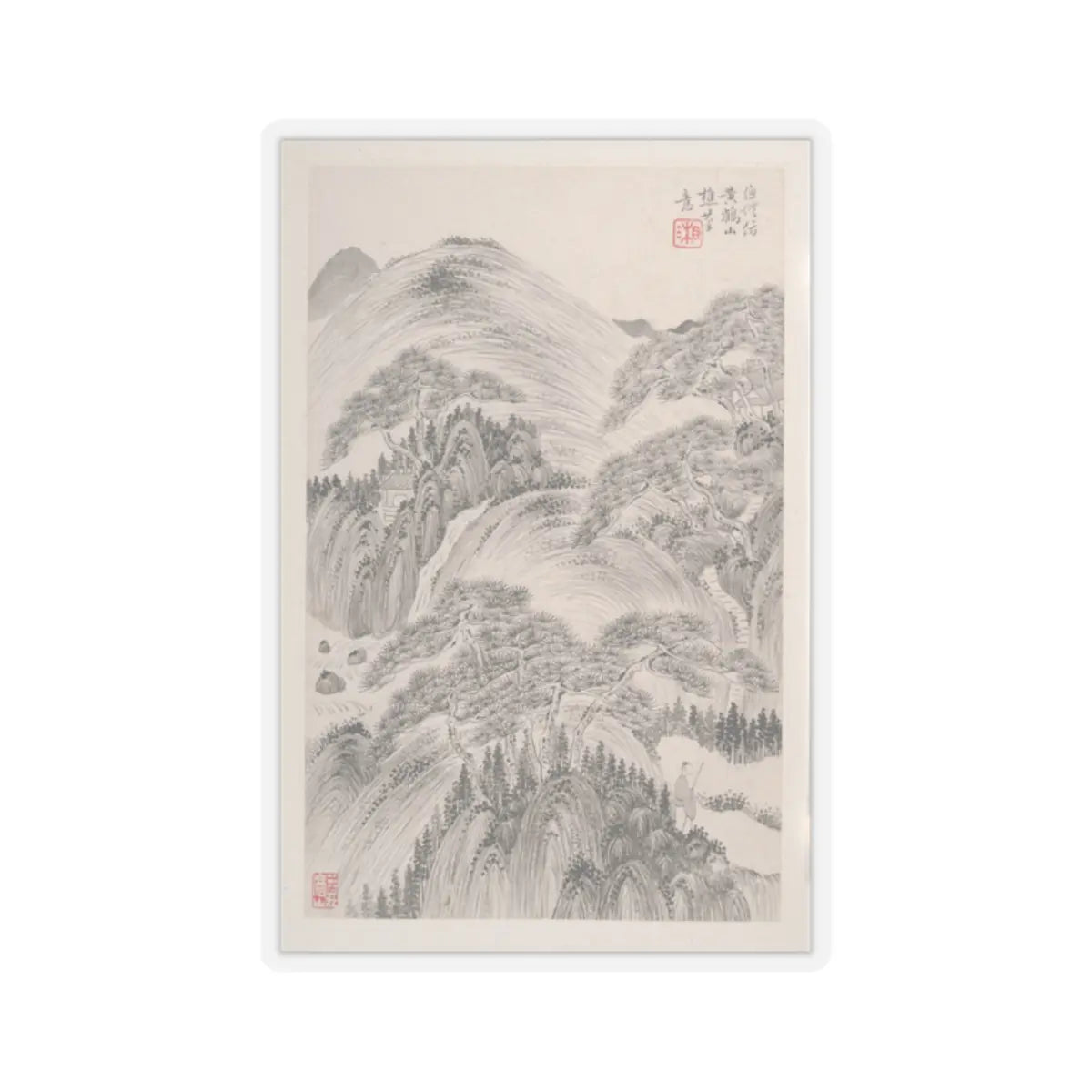 Du Xiang - Landscapes after old masters - 19th century v6 - STICKER Vinyl Kiss-Cut Decal