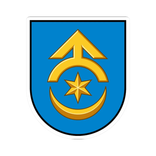 Dubno coat of arms escutcheon (Ukraine) (Coat of Arms) STICKER Vinyl Kiss-Cut Decal 2 Inch White - The Sticker Space