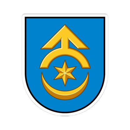 Dubno coat of arms escutcheon (Ukraine) (Coat of Arms) STICKER Vinyl Kiss-Cut Decal 4 Inch White - The Sticker Space