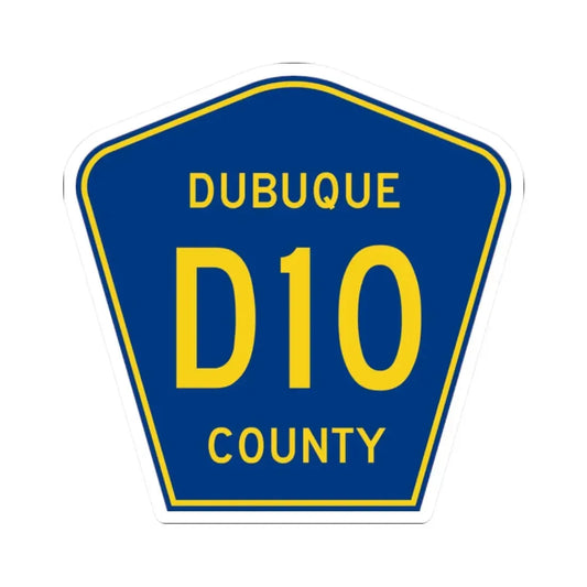 Dubuque County Route D10 IA (Iowa) (Road Sign) STICKER Vinyl Kiss-Cut Decal 2 Inch White - The Sticker Space