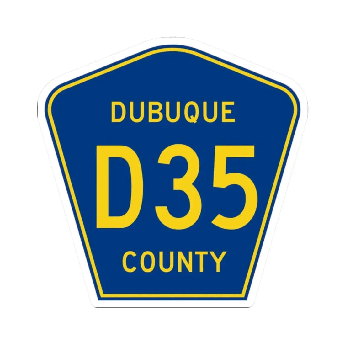 Dubuque County Route D35 IA (Iowa) (Road Sign) STICKER Vinyl Kiss-Cut Decal 2 Inch White - The Sticker Space