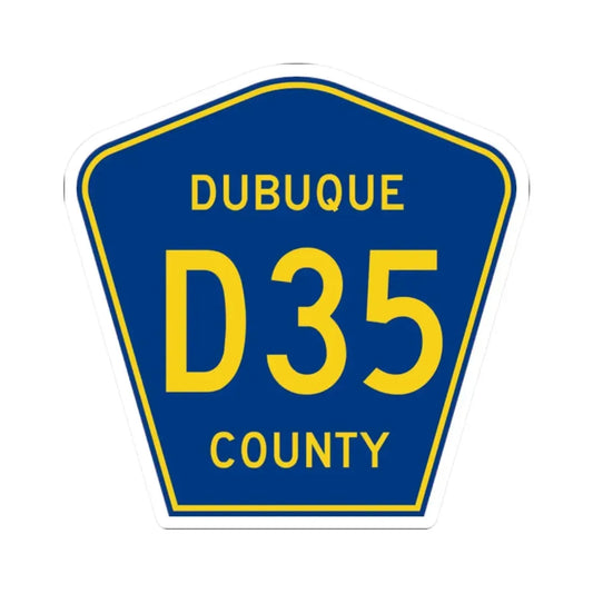Dubuque County Route D35 IA (Iowa) (Road Sign) STICKER Vinyl Kiss-Cut Decal 2 Inch White - The Sticker Space