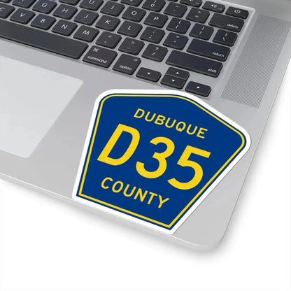 Dubuque County Route D35 IA (Iowa) (Road Sign) STICKER Vinyl Kiss-Cut Decal - The Sticker Space