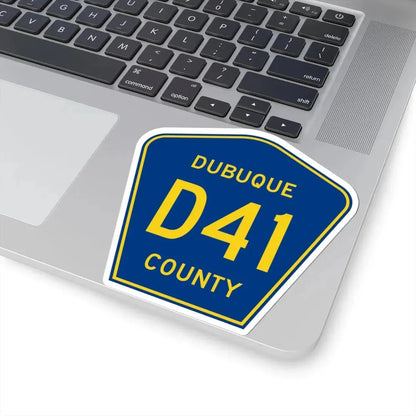 Dubuque County Route D41 IA (Iowa) (Road Sign) STICKER Vinyl Kiss-Cut Decal - The Sticker Space
