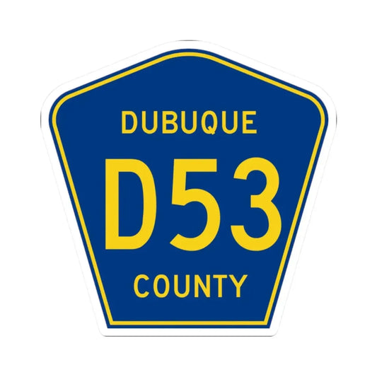 Dubuque County Route D53 IA (Iowa) (Road Sign) STICKER Vinyl Kiss-Cut Decal 2 Inch White - The Sticker Space