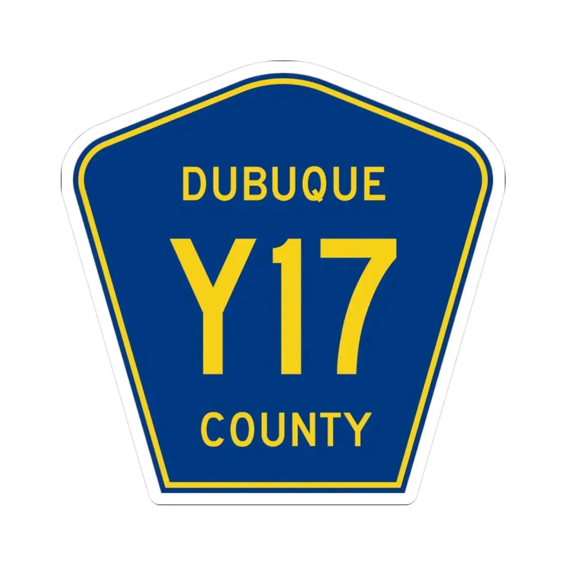 Dubuque County Route Y17 IA (Iowa) (Road Sign) STICKER Vinyl Kiss-Cut Decal 3 Inch White - The Sticker Space