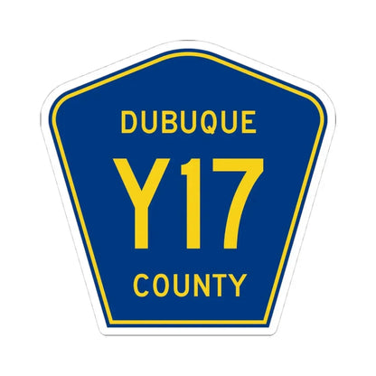 Dubuque County Route Y17 IA (Iowa) (Road Sign) STICKER Vinyl Kiss-Cut Decal 4 Inch White - The Sticker Space