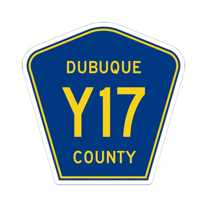 Dubuque County Route Y17 IA (Iowa) (Road Sign) STICKER Vinyl Kiss-Cut Decal 6 Inch White - The Sticker Space