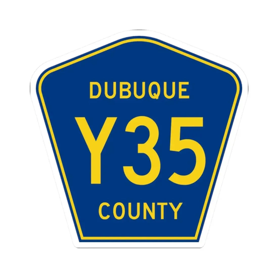 Dubuque County Route Y35 IA (Iowa) (Road Sign) STICKER Vinyl Kiss-Cut Decal 2 Inch White - The Sticker Space