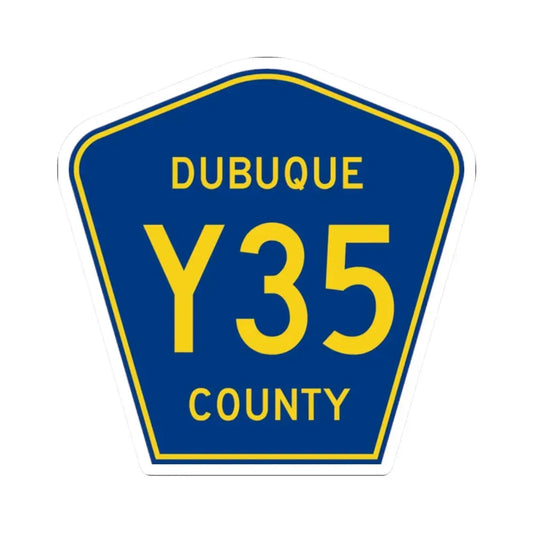 Dubuque County Route Y35 IA (Iowa) (Road Sign) STICKER Vinyl Kiss-Cut Decal 2 Inch White - The Sticker Space