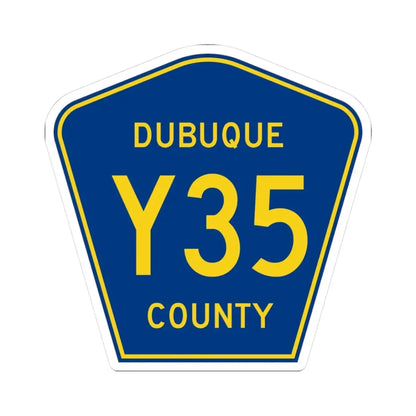 Dubuque County Route Y35 IA (Iowa) (Road Sign) STICKER Vinyl Kiss-Cut Decal 3 Inch White - The Sticker Space
