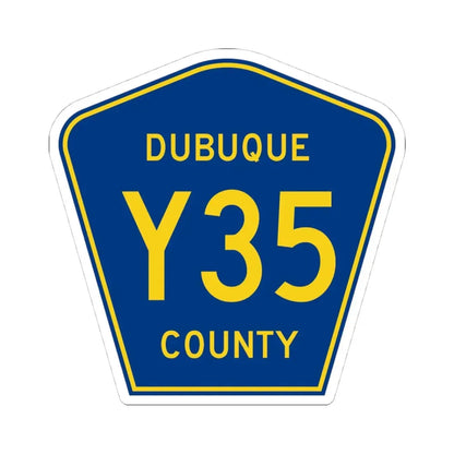 Dubuque County Route Y35 IA (Iowa) (Road Sign) STICKER Vinyl Kiss-Cut Decal 4 Inch White - The Sticker Space