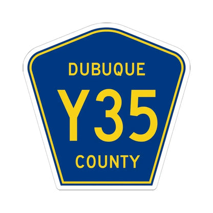 Dubuque County Route Y35 IA (Iowa) (Road Sign) STICKER Vinyl Kiss-Cut Decal 6 Inch White - The Sticker Space