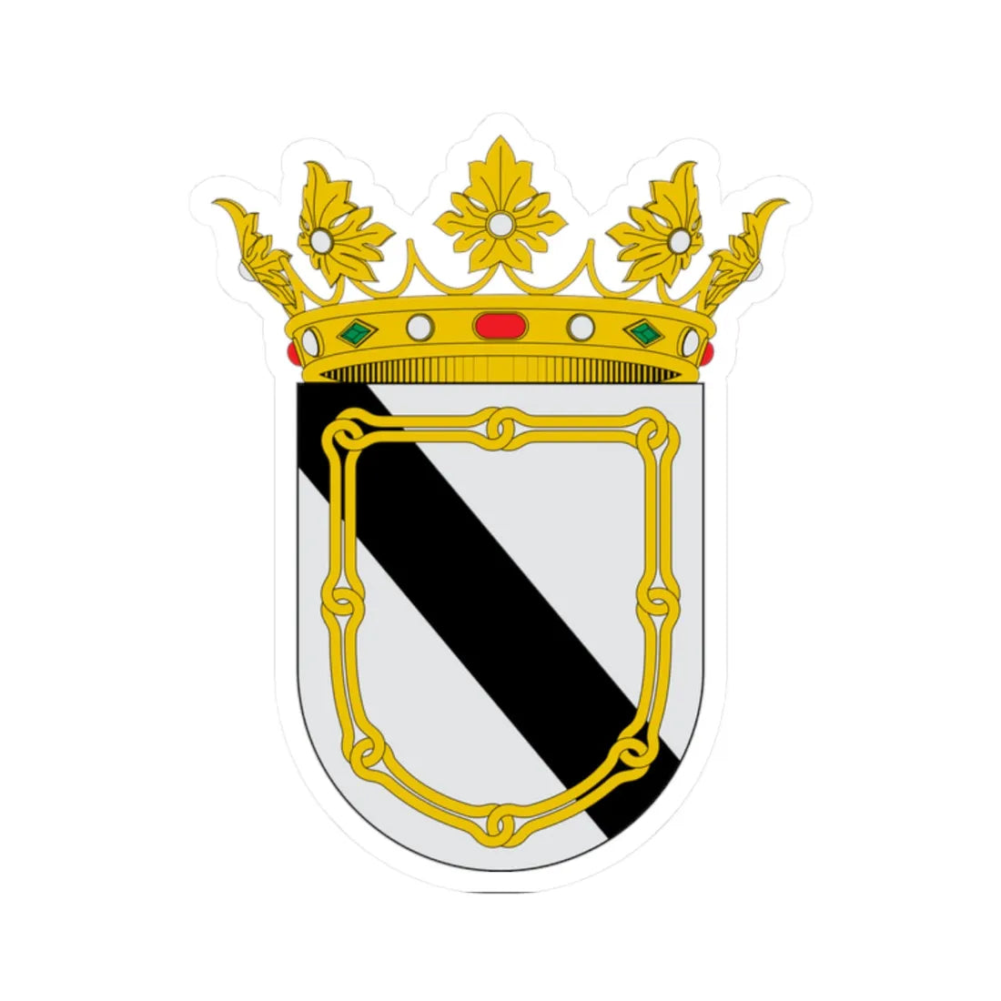 Ducado de Béjar Casa de Zúñiga (Spain) (Coat of Arms) STICKER Vinyl Kiss-Cut Decal 2 Inch White - The Sticker Space