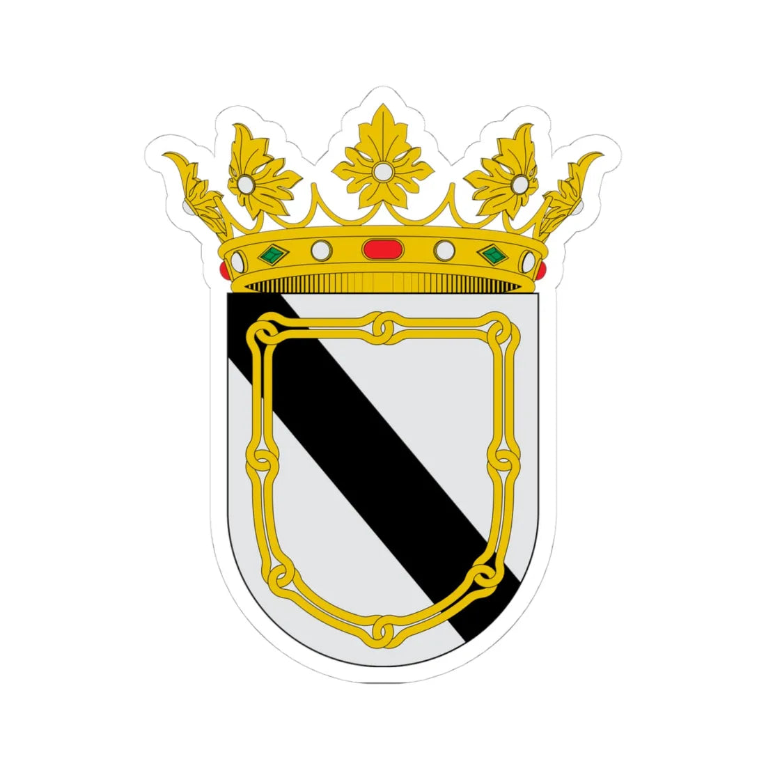 Ducado de Béjar Casa de Zúñiga (Spain) (Coat of Arms) STICKER Vinyl Kiss-Cut Decal 4 Inch White - The Sticker Space