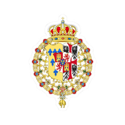 Ducal Coat of Arms of Parma 1748-1802 (Italy) (Coat of Arms) STICKER Vinyl Kiss-Cut Decal 2 Inch White - The Sticker Space