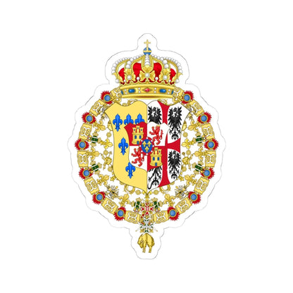 Ducal Coat of Arms of Parma 1748-1802 (Italy) (Coat of Arms) STICKER Vinyl Kiss-Cut Decal 6 Inch White - The Sticker Space