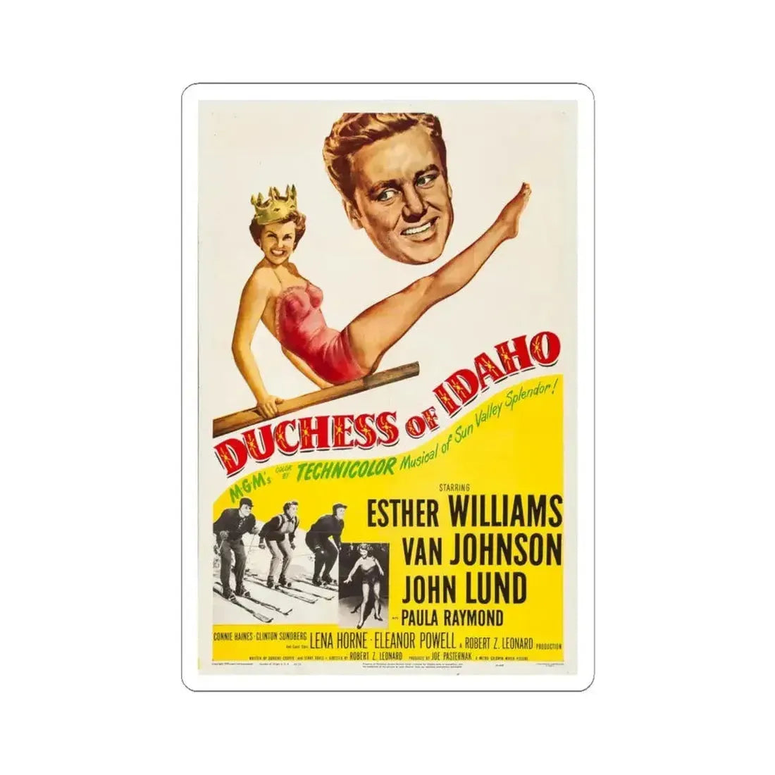 Duchess of Idaho 1950 Movie Poster - STICKER Vinyl Kiss-Cut Decal 6 Inch White - The Sticker Space