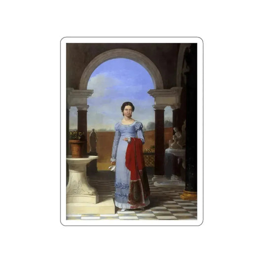 DUCQ, Joseph-Francois - Portrait of Colette Versavel, Wife of Isaac J. de Meyer (Artwork) STICKER Vinyl Die-Cut Decal White Die-Cut 2 Inch - The Sticker Space