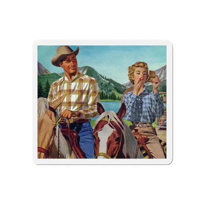 Dude Ranch, Arrow advertisement, 1954 (Magazine Illustration) Refrigerator Magnet 4 Inch Die-Cut - The Sticker Space