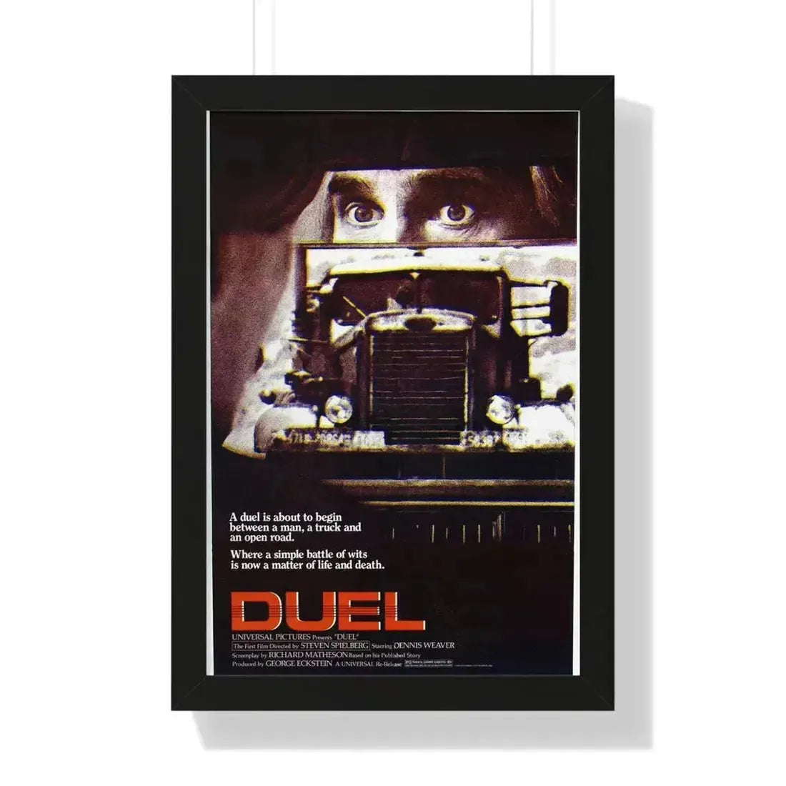DUEL 1971 - Framed Movie Poster 16″ x 24″ Black - The Sticker Space