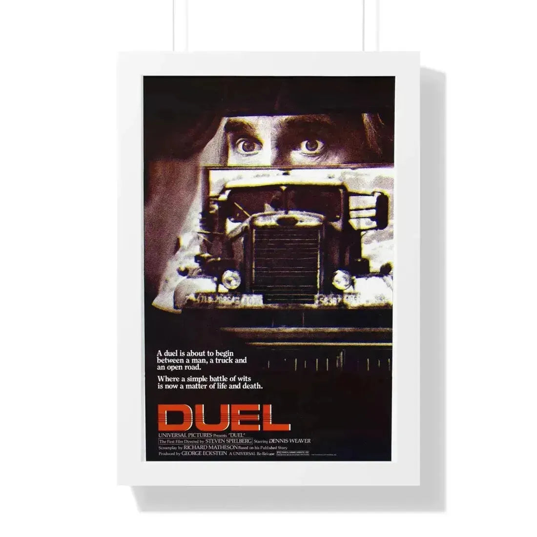 DUEL 1971 - Framed Movie Poster 16″ x 24″ White - The Sticker Space