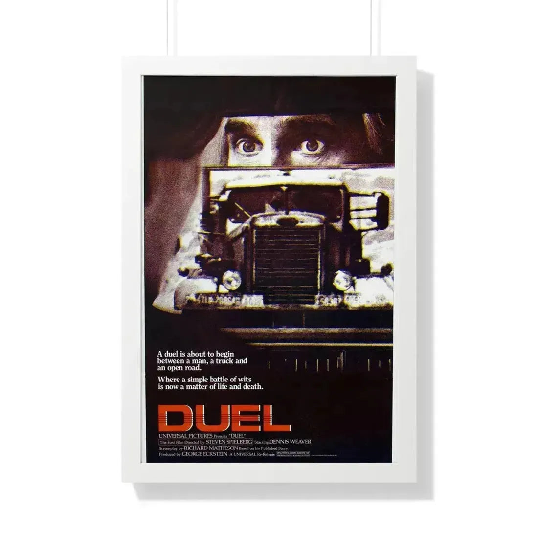 DUEL 1971 - Framed Movie Poster 20" x 30" White - The Sticker Space