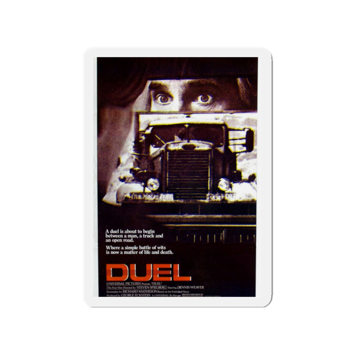 DUEL 1971 Movie Poster - Die-Cut Magnet-2" x 2"-The Sticker Space