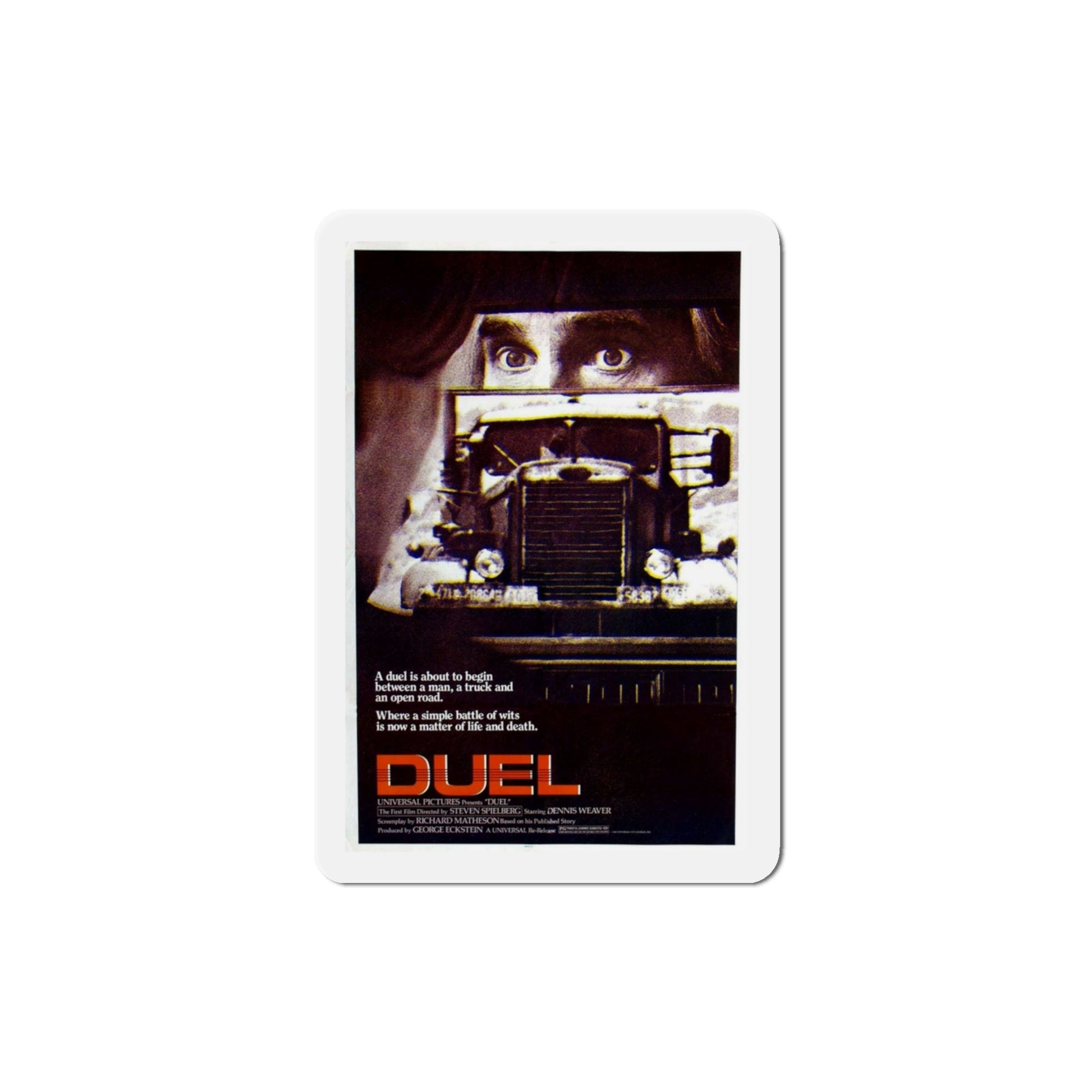 Duel 1971 Movie Poster Die-Cut Magnet-3 Inch-The Sticker Space