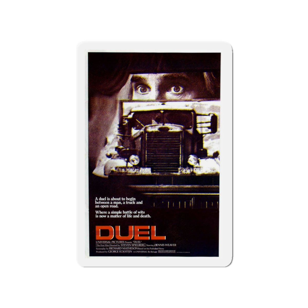 DUEL 1971 Movie Poster - Die-Cut Magnet-3" x 3"-The Sticker Space