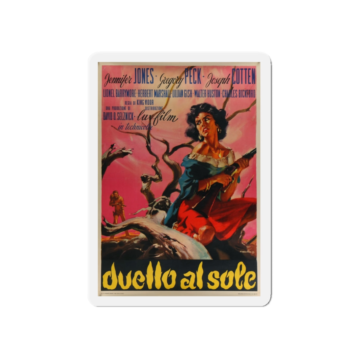 DUEL IN THE SUN (ITALIAN) 1946 Movie Poster - Die-Cut Magnet-5" x 5"-The Sticker Space