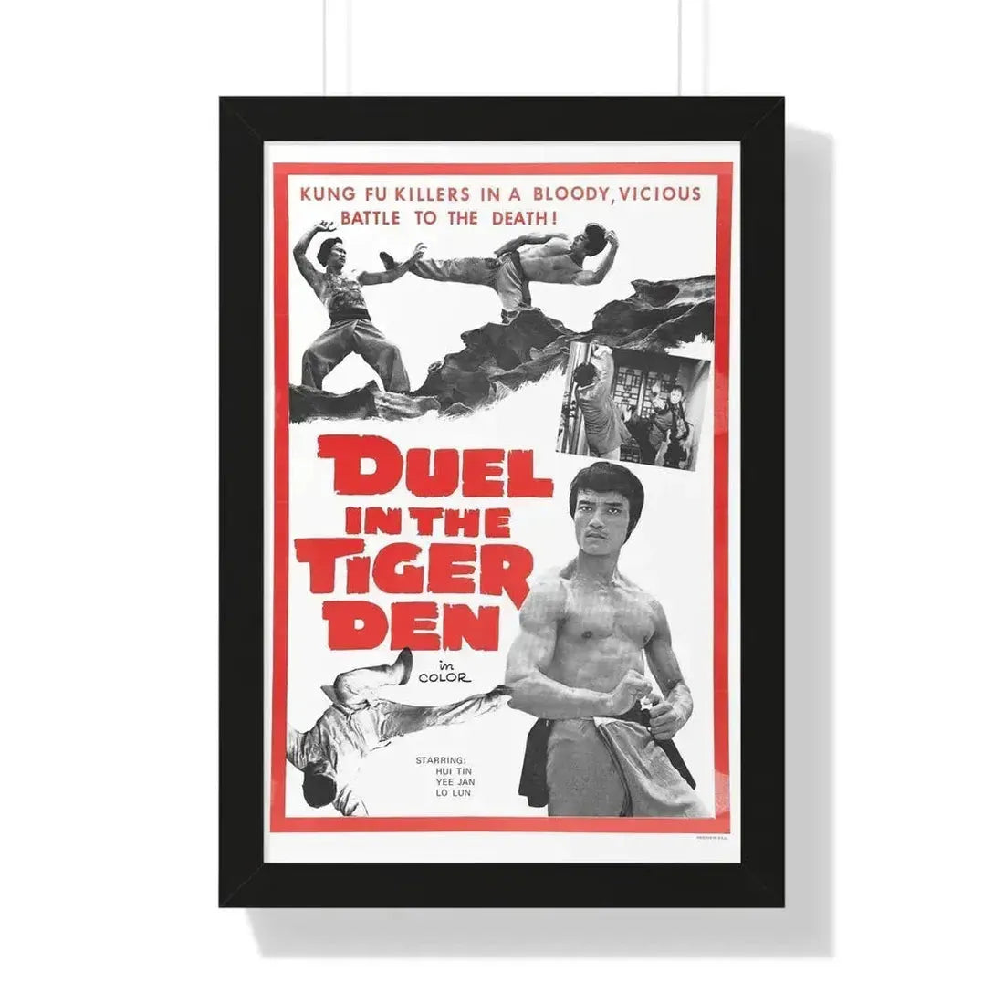 DUEL IN THE TIGER DEN 1972 - Framed Movie Poster 16″ x 24″ Black - The Sticker Space