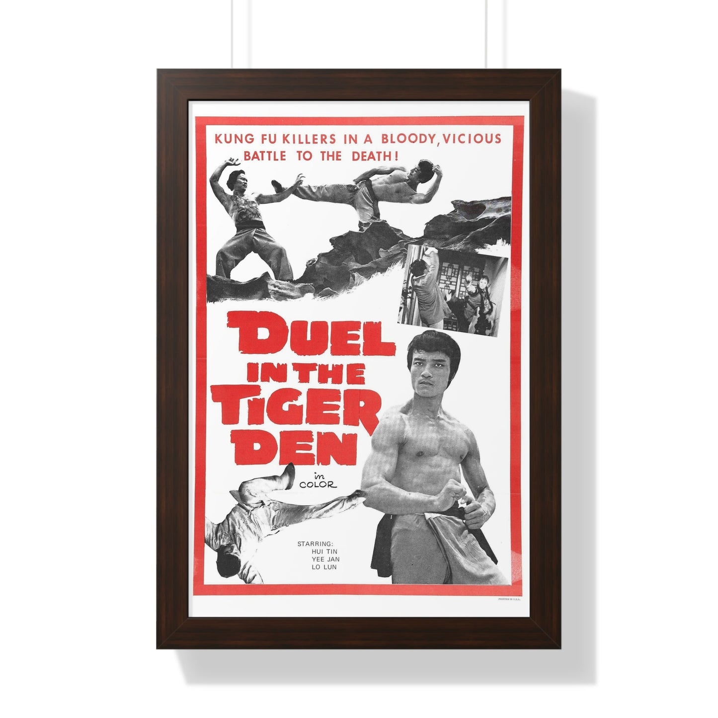 DUEL IN THE TIGER DEN 1972 - Framed Movie Poster-16″ x 24″-The Sticker Space