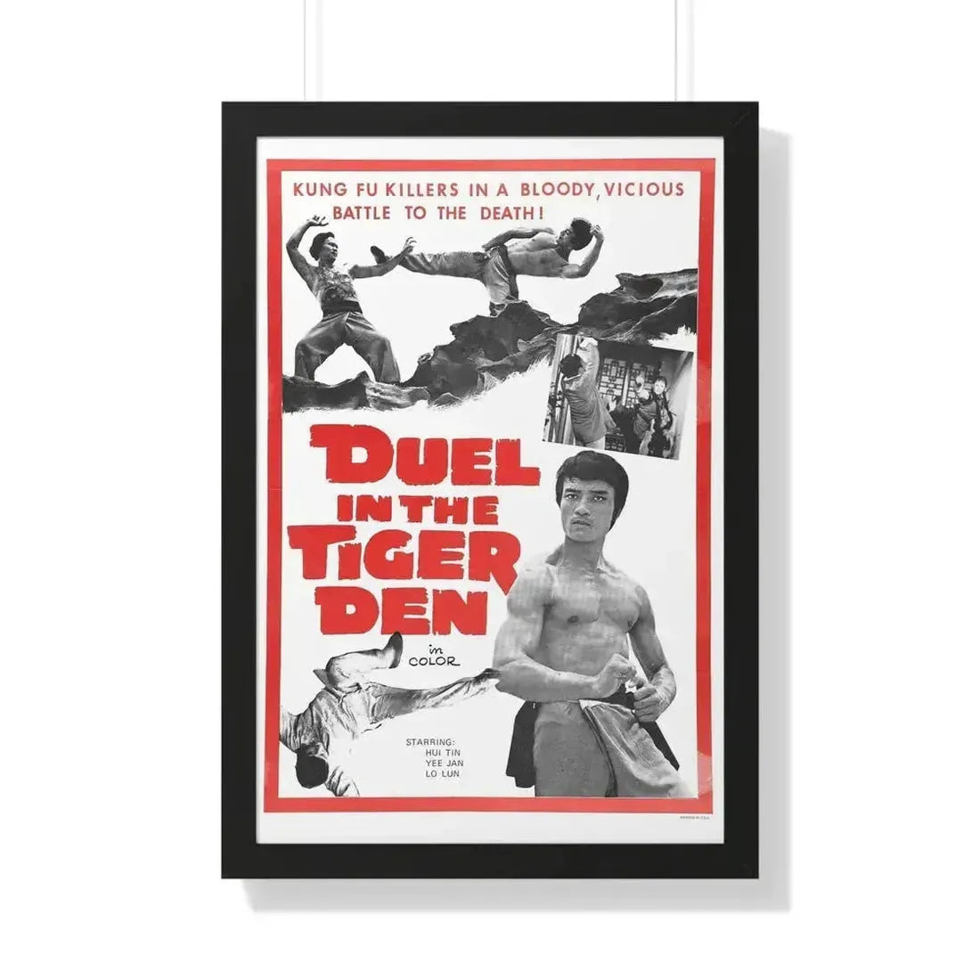 DUEL IN THE TIGER DEN 1972 - Framed Movie Poster 20" x 30" Black - The Sticker Space