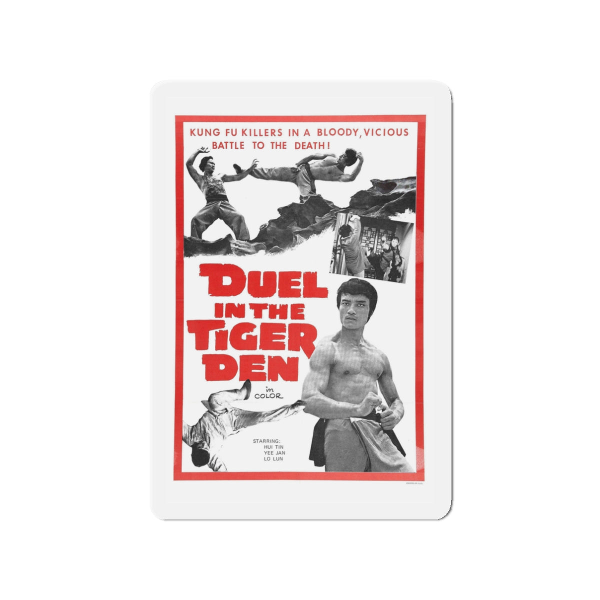 DUEL IN THE TIGER DEN 1972 Movie Poster - Die-Cut Magnet-3" x 3"-The Sticker Space