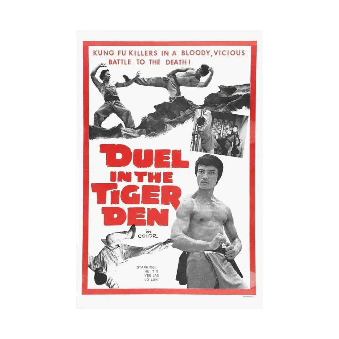 DUEL IN THE TIGER DEN 1972 - Paper Movie Poster - The Sticker Space
