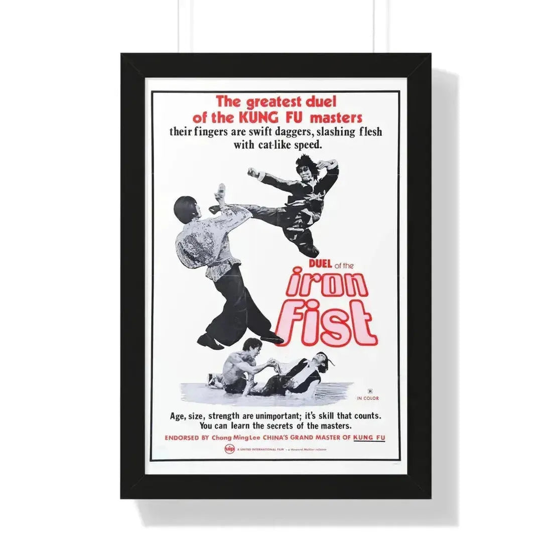 DUEL OF THE IRON FIST 1971 - Framed Movie Poster 16″ x 24″ Black - The Sticker Space