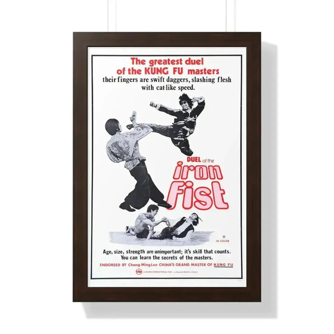 DUEL OF THE IRON FIST 1971 - Framed Movie Poster 16″ x 24″ Walnut - The Sticker Space