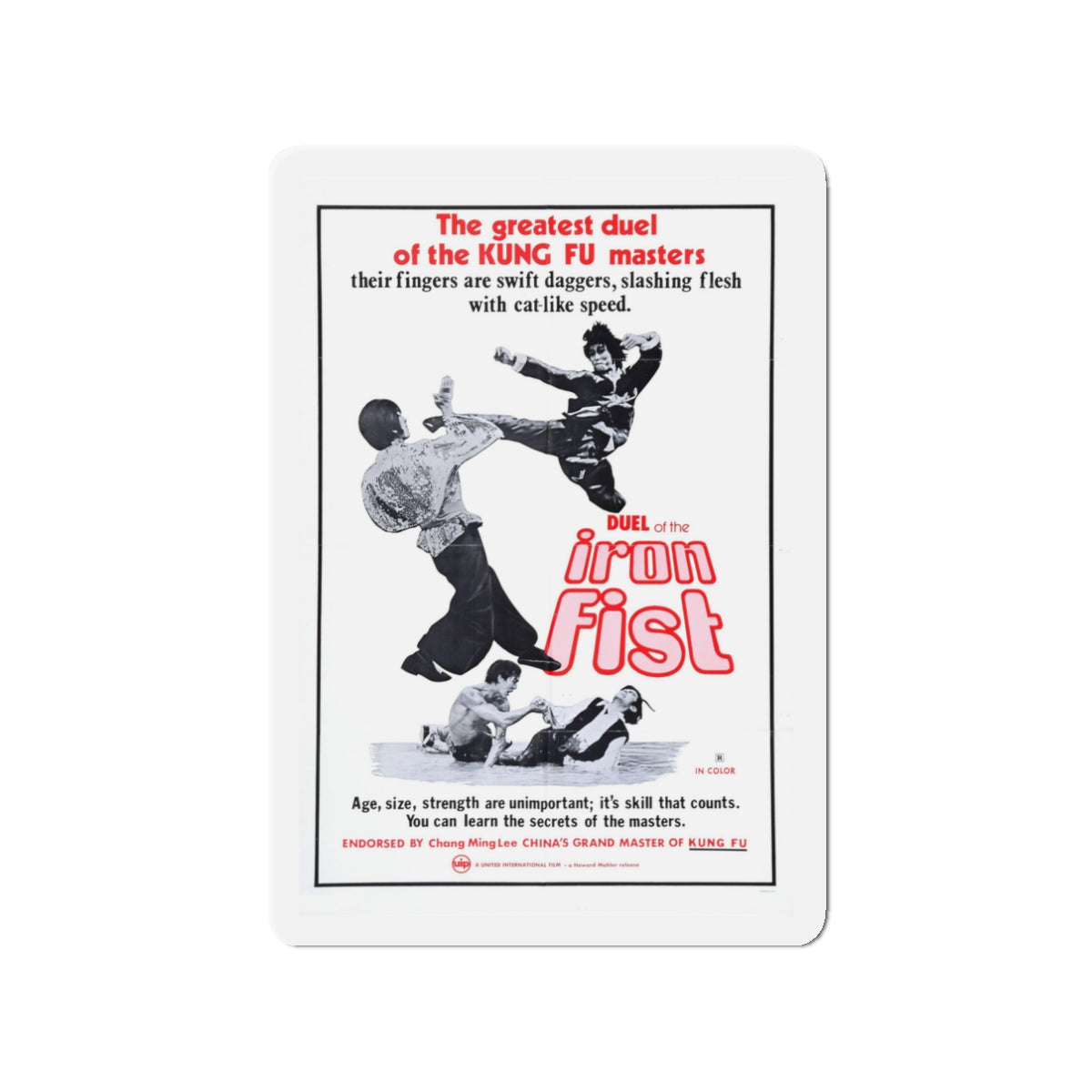 DUEL OF THE IRON FIST 1971 Movie Poster - Die-Cut Magnet-3" x 3"-The Sticker Space