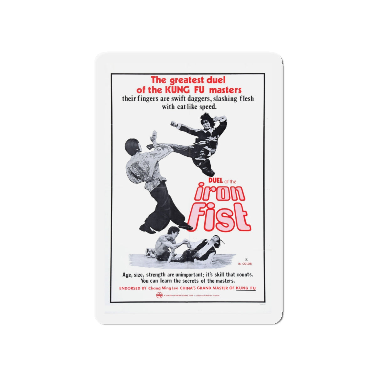 DUEL OF THE IRON FIST 1971 Movie Poster - Die-Cut Magnet-4" x 4"-The Sticker Space