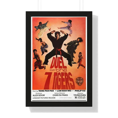 DUEL OF THE SEVEN TIGERS 1979 - Framed Movie Poster 16″ x 24″ Black - The Sticker Space