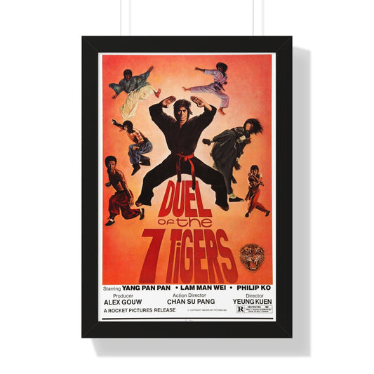 DUEL OF THE SEVEN TIGERS 1979 - Framed Movie Poster-16″ x 24″-The Sticker Space