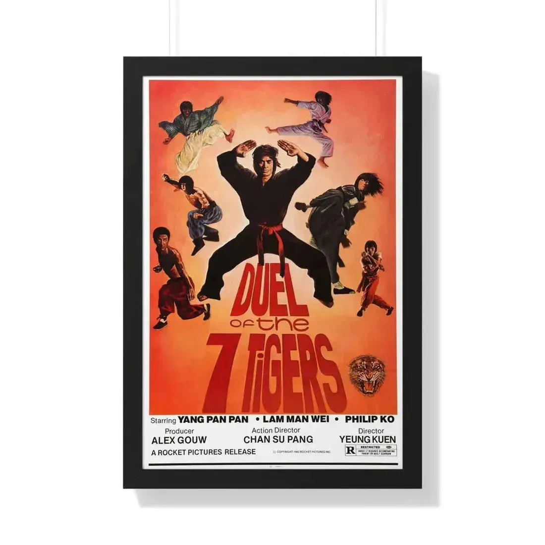 DUEL OF THE SEVEN TIGERS 1979 - Framed Movie Poster 20" x 30" Black - The Sticker Space