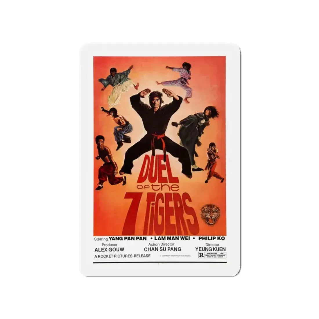 DUEL OF THE SEVEN TIGERS 1979 Movie Poster - Refrigerator Magnet 3 Inch - The Sticker Space
