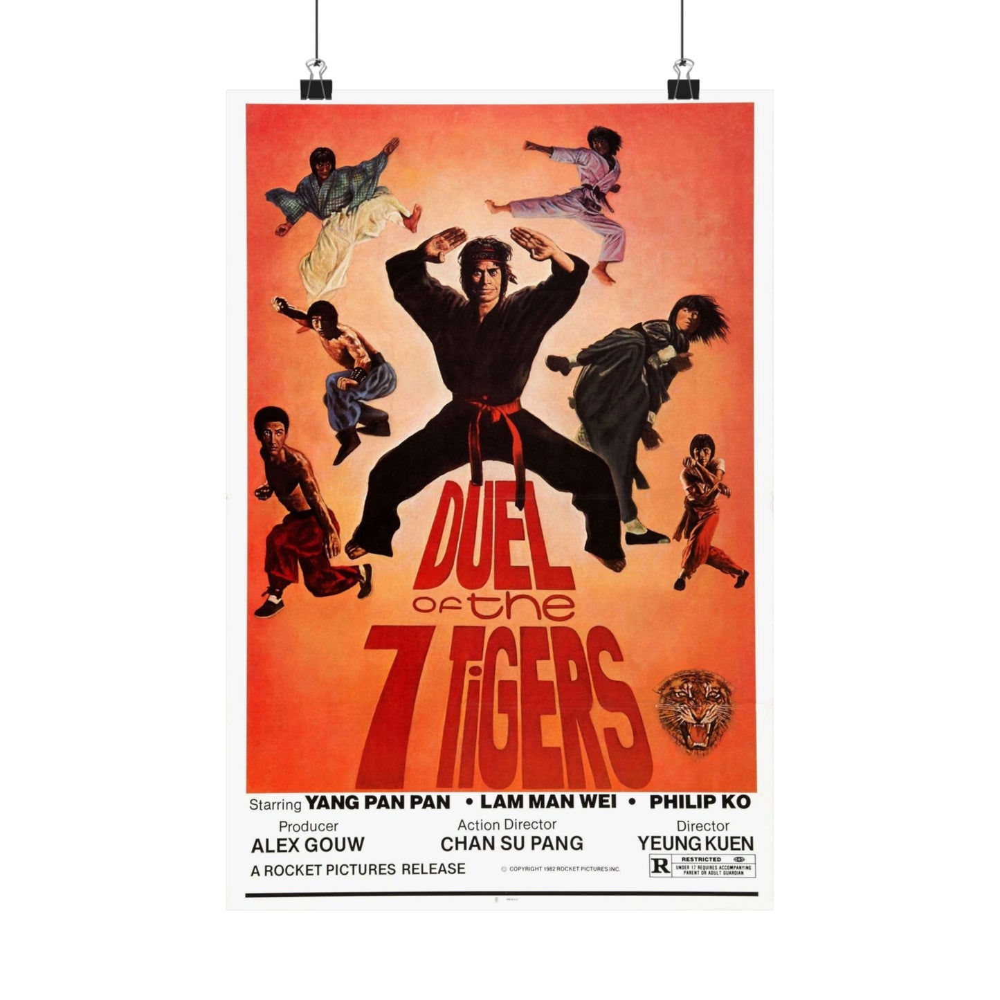 DUEL OF THE SEVEN TIGERS 1979 - Paper Movie Poster-12″ x 18″-The Sticker Space