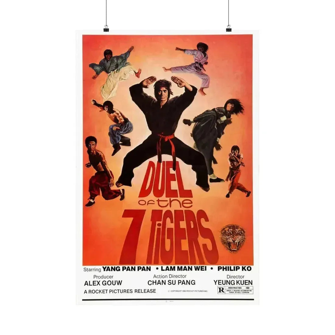 DUEL OF THE SEVEN TIGERS 1979 - Paper Movie Poster 24″ x 36″ Matte - The Sticker Space