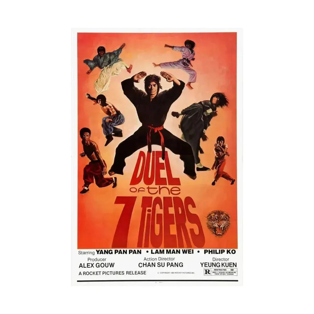 DUEL OF THE SEVEN TIGERS 1979 - Paper Movie Poster - The Sticker Space