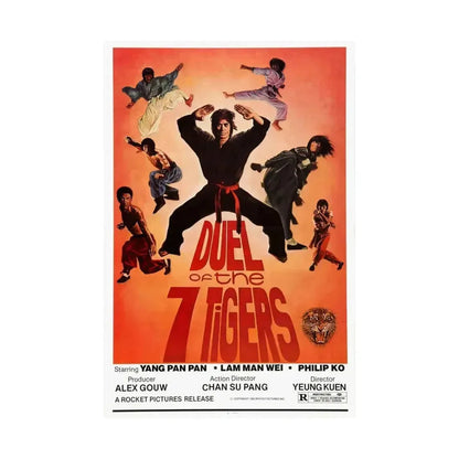 DUEL OF THE SEVEN TIGERS 1979 - Paper Movie Poster - The Sticker Space